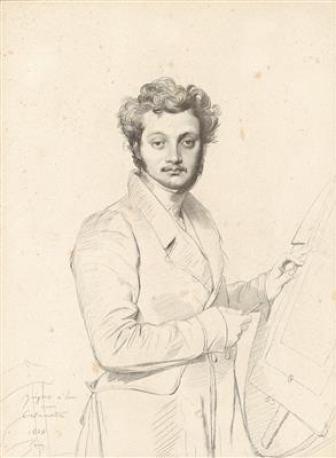 Ritratto di Luigi Calamatta, da un disegno di Ingres inciso da Desvachez